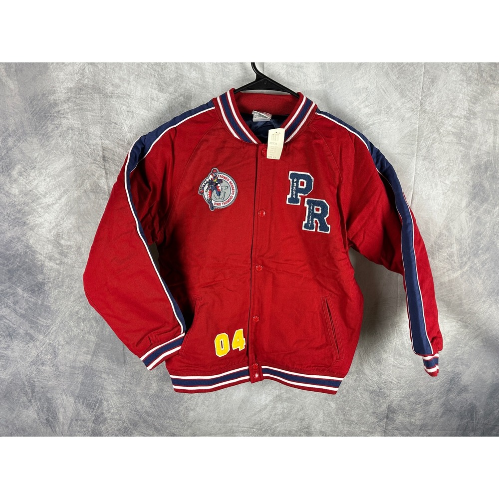 Disney Store‎ Power Rangers Dino Thunder Varsity Jacket Red Kids Large 10/12 NWT